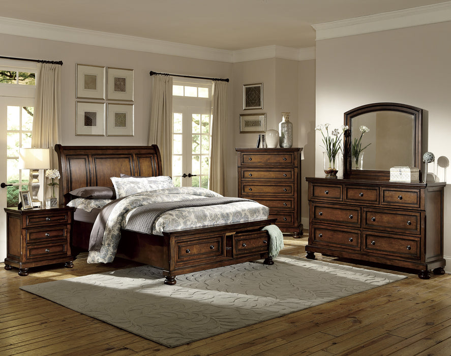 Cumberland - (3)California King Sleigh Platform Bed with Footboard Storage