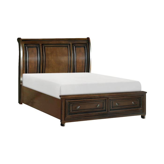 Cumberland - (3)Full Sleigh Platform Bed with Footboard Storage