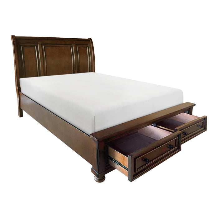 Cumberland - (3)Full Sleigh Platform Bed with Footboard Storage