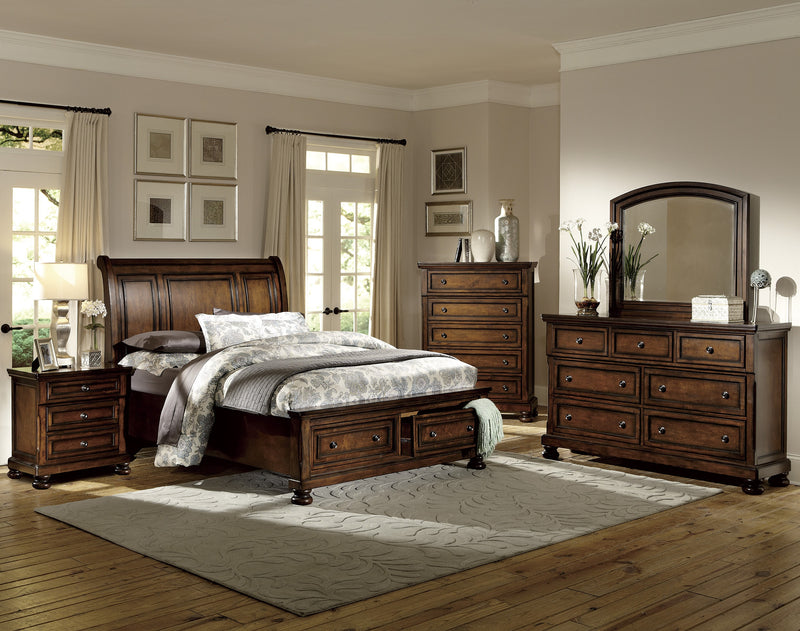 Cumberland - (3)Full Sleigh Platform Bed with Footboard Storage