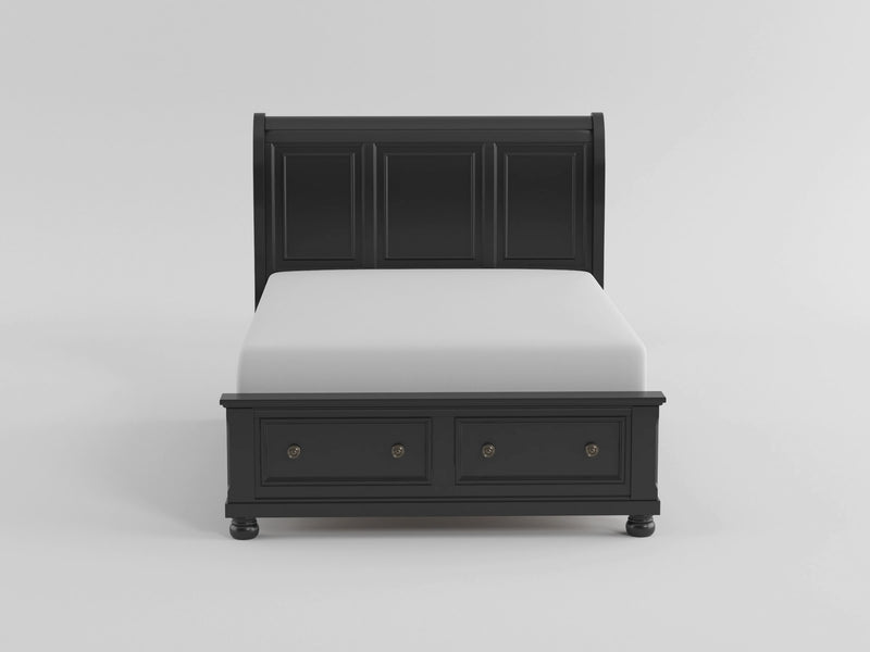Laurelin - (3)Eastern King Sleigh Platform Bed with Footboard Storage