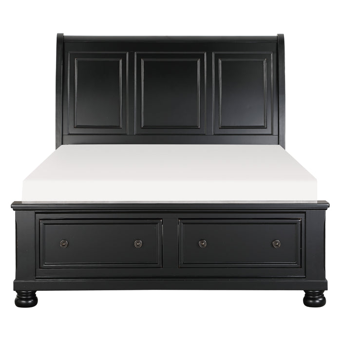 Laurelin - (3)Eastern King Sleigh Platform Bed with Footboard Storage
