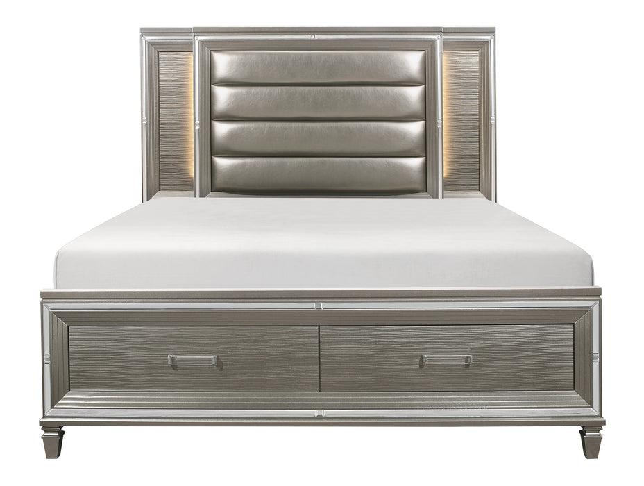 Tamsin - (3)Eastern King Platform Bed with Footboard Storage, LED Lighting