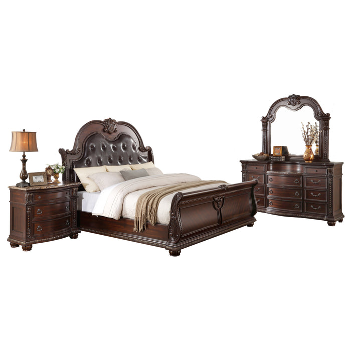 Cavalier - (4)California King Sleigh Bed