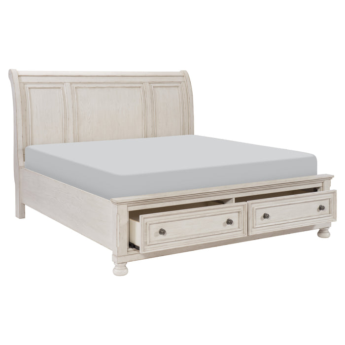 Bethel - (3) California King Platform Bed with Footboard Storage