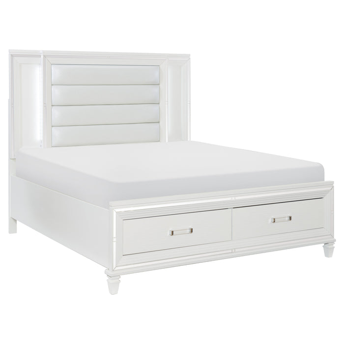 Tamsin - (3) California King Platform Bed with LED Lighting and Footboard Storage