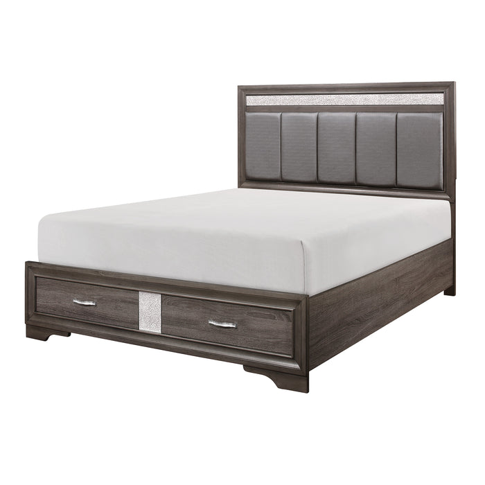Luster - (3) California King Platform Bed with Footboard Storage