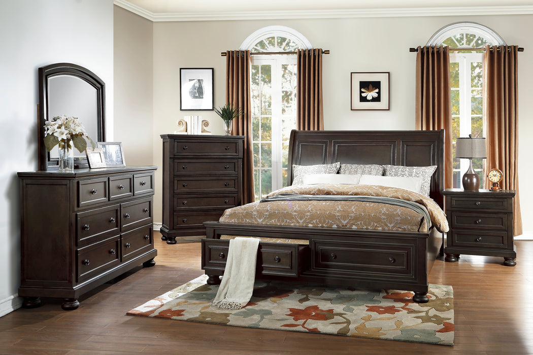 Begonia - (3)Queen Platform Bed with Footboard Storage