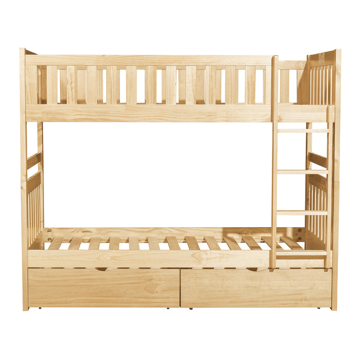 Bartly - (4) Twin/Twin Bunk Bed with Storage Boxes