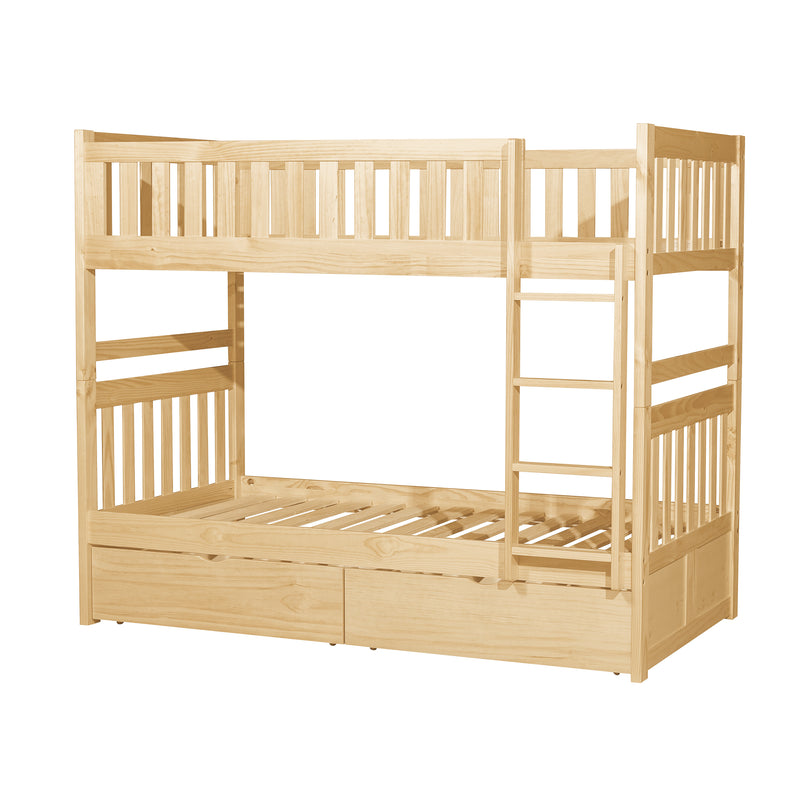 Bartly - (4) Twin/Twin Bunk Bed with Storage Boxes
