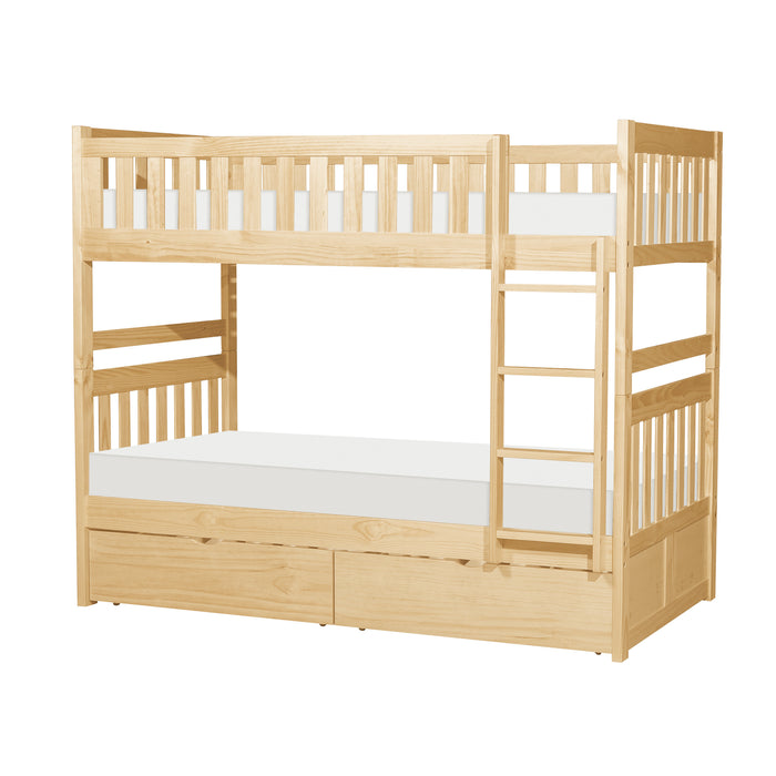 Bartly - (4) Twin/Twin Bunk Bed with Storage Boxes