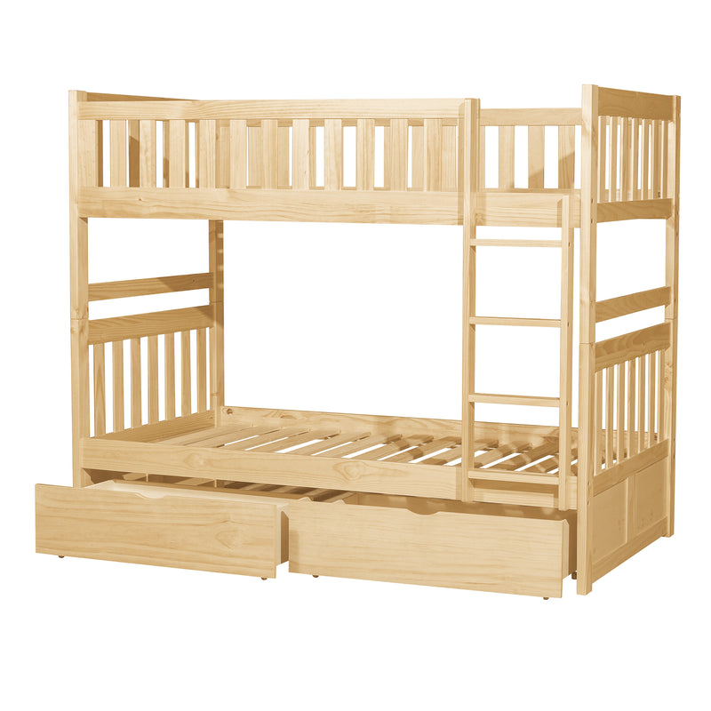 Bartly - (4) Twin/Twin Bunk Bed with Storage Boxes
