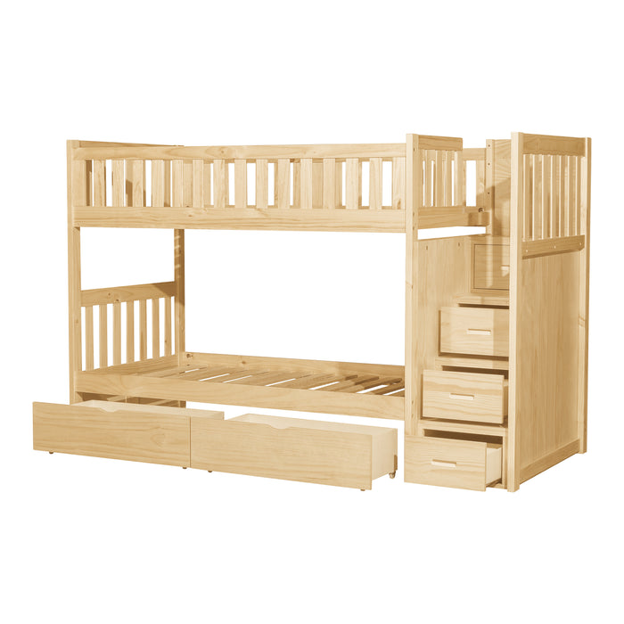 Bartly - (5) Twin/Twin Step Bunk Bed with Storage Boxes