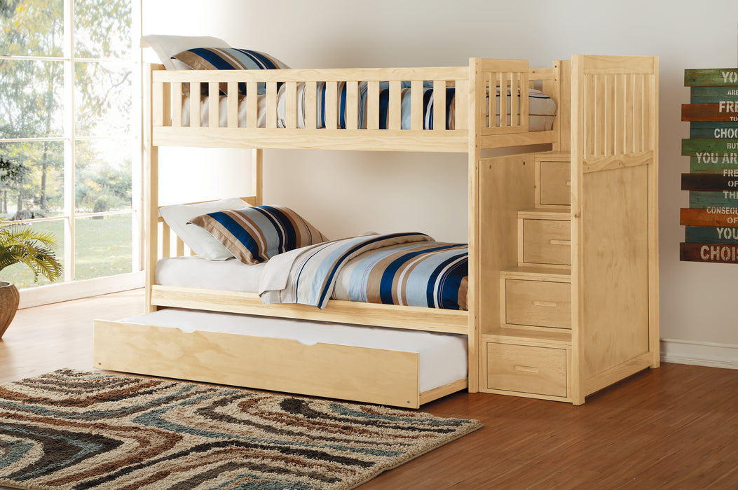 Bartly - (5) Twin/Twin Step Bunk Bed with Twin Trundle