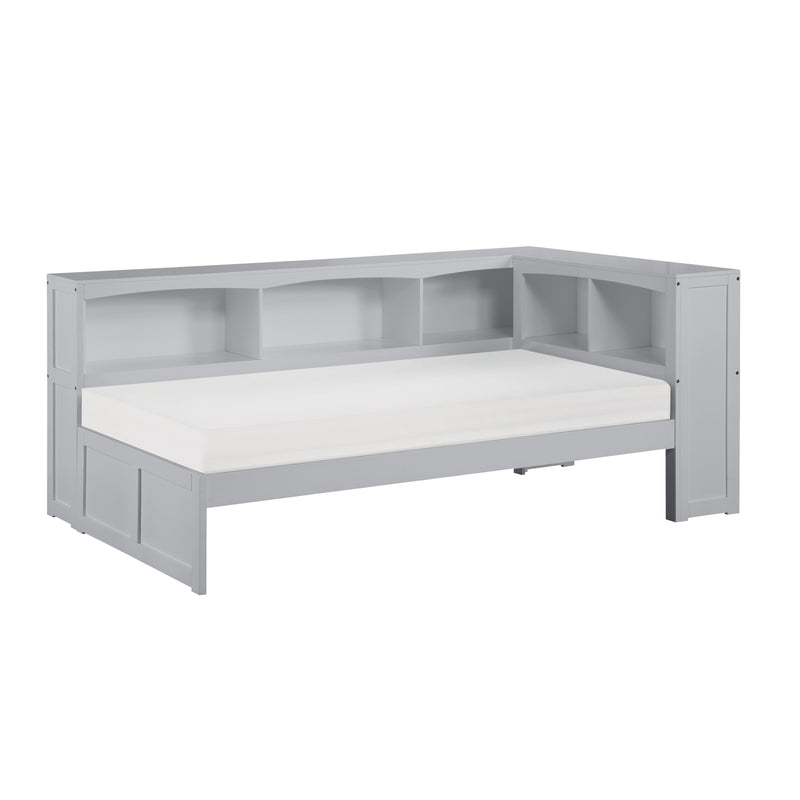 Orion - (3) Twin Bookcase Corner Platform Bed