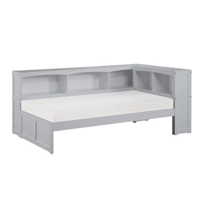 Orion - (3) Twin Bookcase Corner Platform Bed
