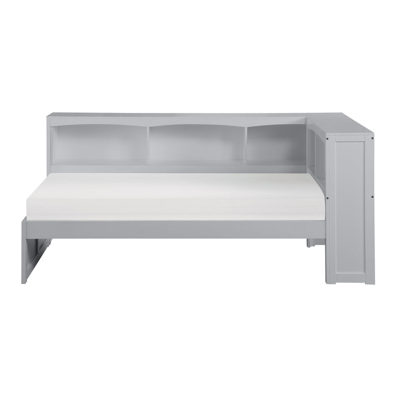 Orion - (3) Twin Bookcase Corner Platform Bed