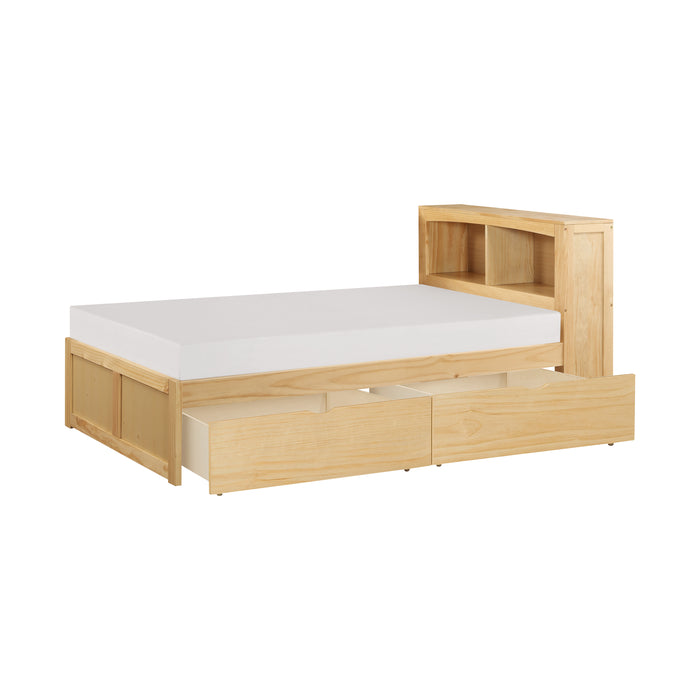 Bartly - (3) Twin Bookcase Platform Bed with Storage Boxes