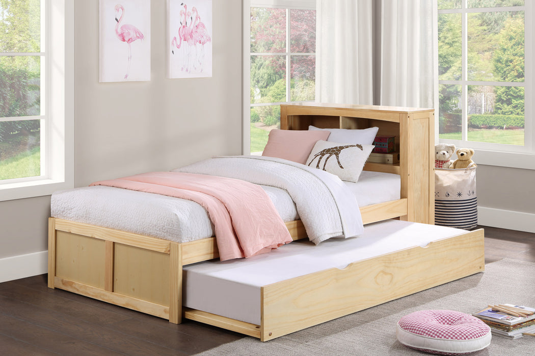 Bartly - (3) Twin Bookcase Platform Bed with Twin Trundle