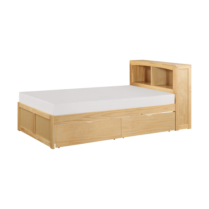 Bartly - (3) Twin Bookcase Platform Bed with Storage Boxes