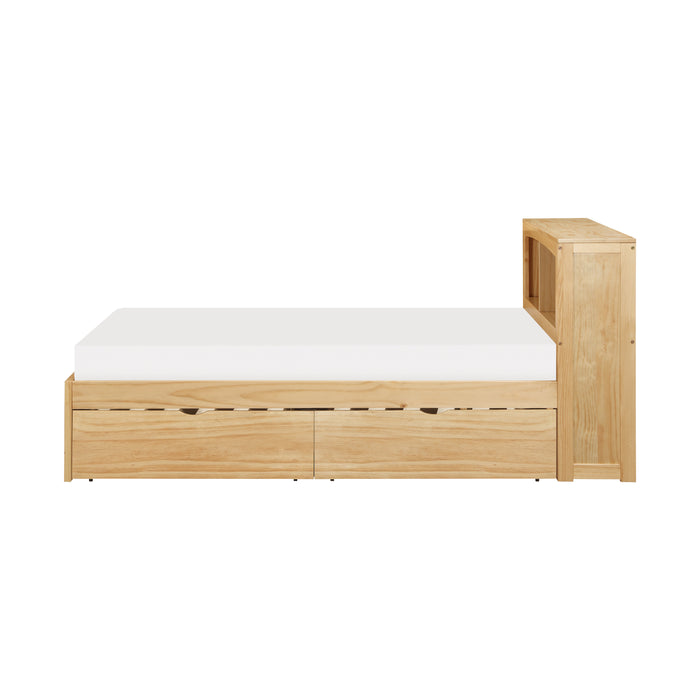 Bartly - (3) Twin Bookcase Platform Bed with Storage Boxes