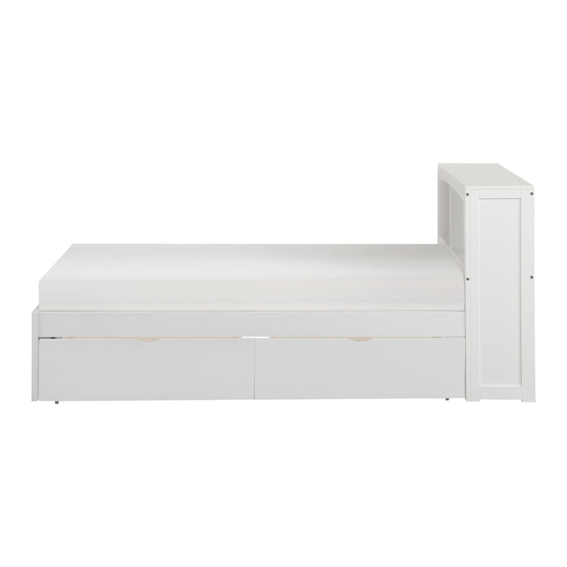 Galen - (3) Twin Bookcase Platform Bed with Storage Boxes