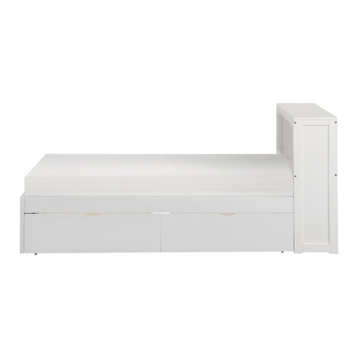 Galen - (3) Twin Bookcase Platform Bed with Storage Boxes