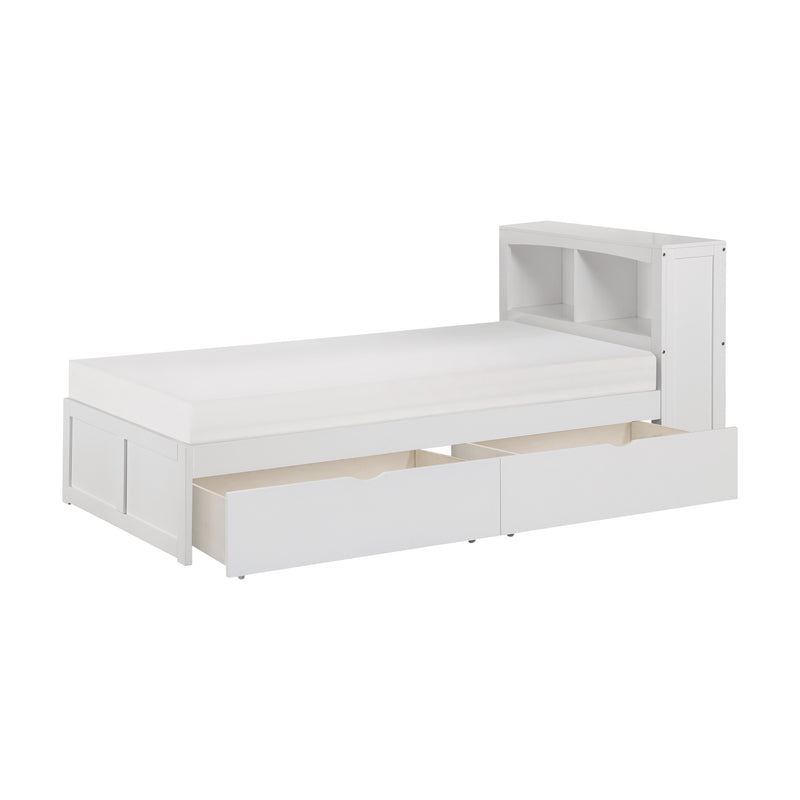 Galen - (3) Twin Bookcase Platform Bed with Storage Boxes