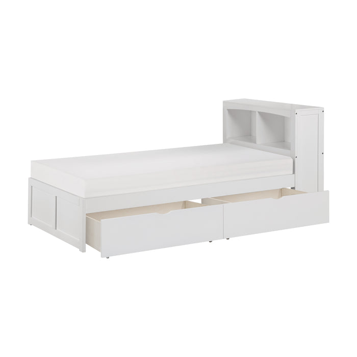 Galen - (3) Twin Bookcase Platform Bed with Storage Boxes