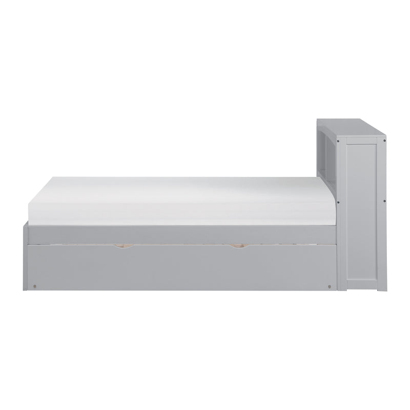 Orion - (3) Twin Bookcase Platform Bed with Twin Trundle