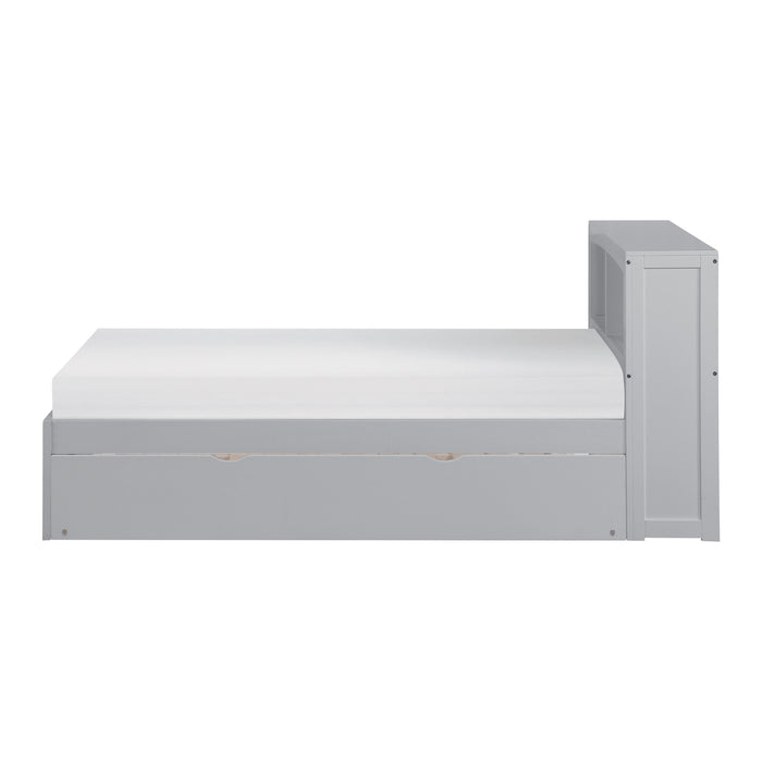 Orion - (3) Twin Bookcase Platform Bed with Twin Trundle