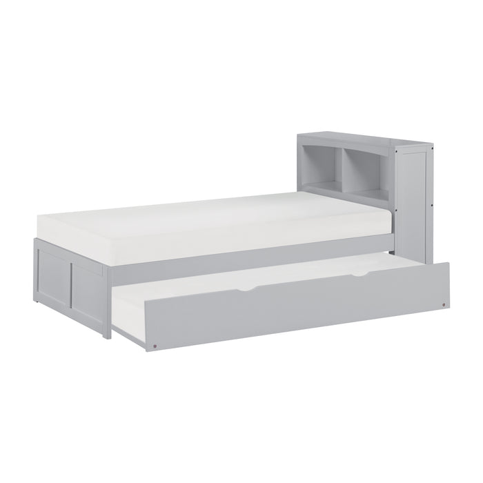 Orion - (3) Twin Bookcase Platform Bed with Twin Trundle