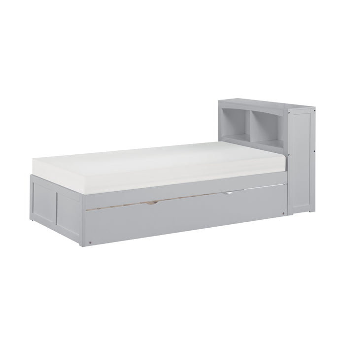 Orion - (3) Twin Bookcase Platform Bed with Twin Trundle