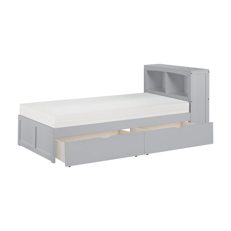 Orion - (3) Twin Bookcase Platform Bed with Storage Boxes