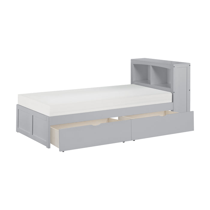 Orion - (3) Twin Bookcase Platform Bed with Storage Boxes