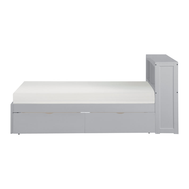 Orion - (3) Twin Bookcase Platform Bed with Storage Boxes