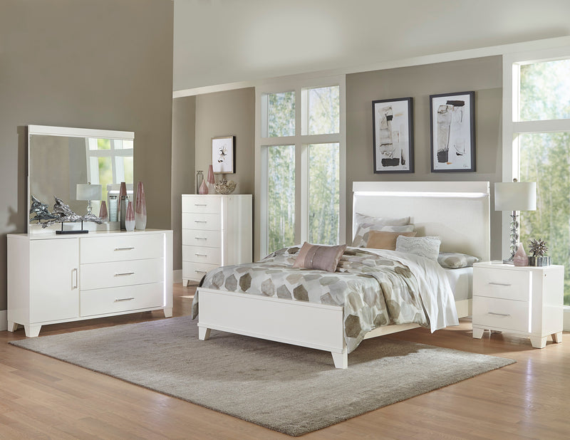 Kerren - (3)Eastern King Bed, LED Lighting