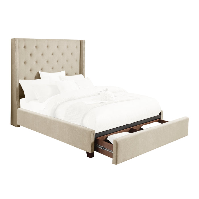 Fairborn - (3)California King Platform Bed with Storage Footboard