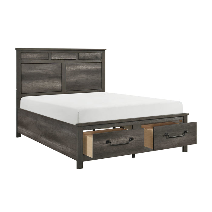 Lenior - (3) Eastern King Platform Bed with Footboard Storage
