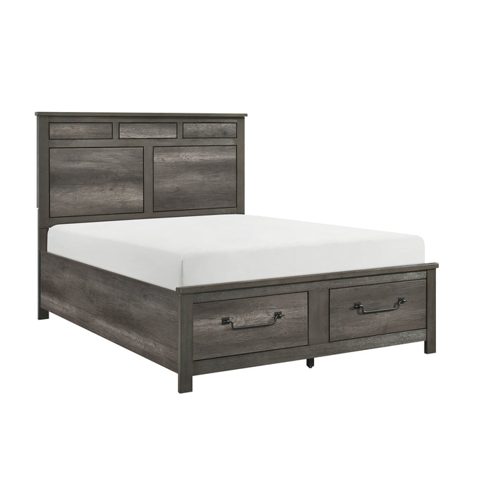 Lenior - (3) Eastern King Platform Bed with Footboard Storage