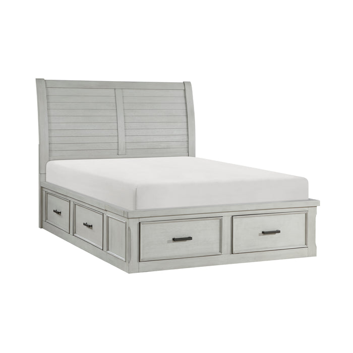 Willowbrook - (3) California King Platform Bed with Storage Footboard and Side Rails