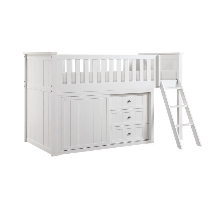 Galen - (4) Low Loft Bunk with Dresser