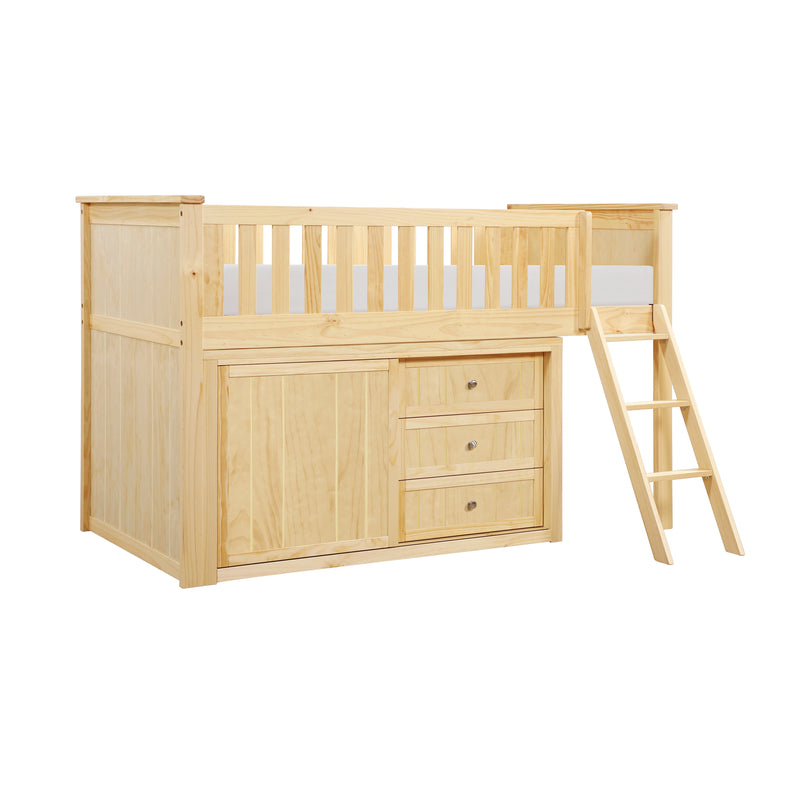 Bartly - (4) Low Loft Bunk with Dresser