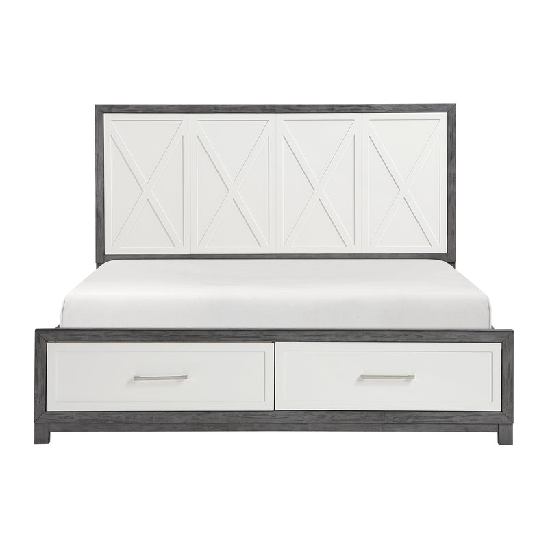 Rowan - (3) California King Platform Bed with Footboard Storage