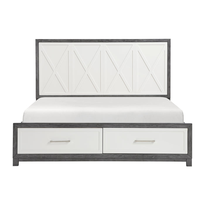 Rowan - (3) California King Platform Bed with Footboard Storage
