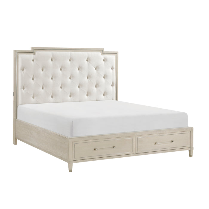 Genoa - (3) Eastern King Platform Bed with Footboard Storage