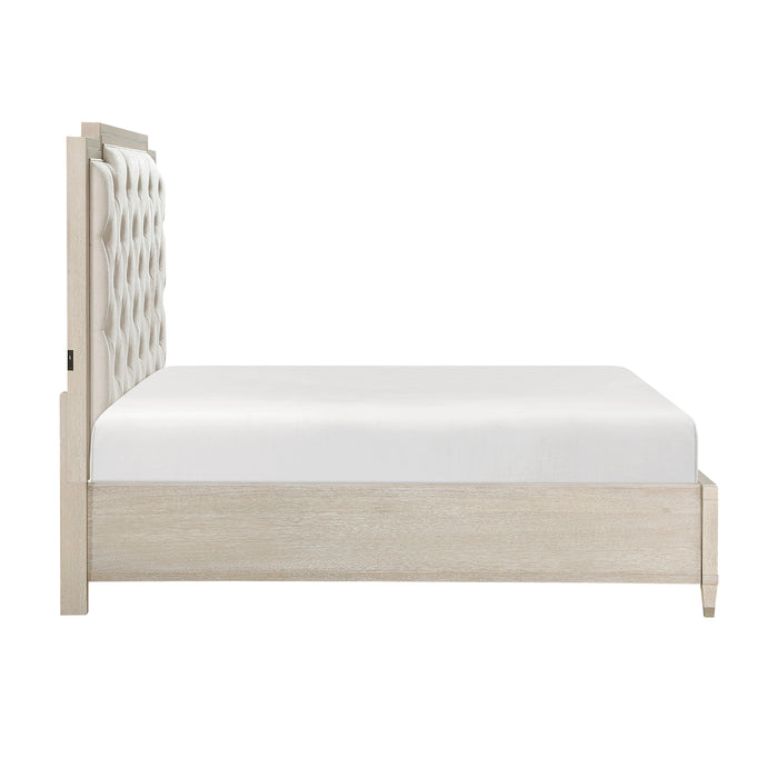 Genoa - (3) Eastern King Platform Bed with Footboard Storage