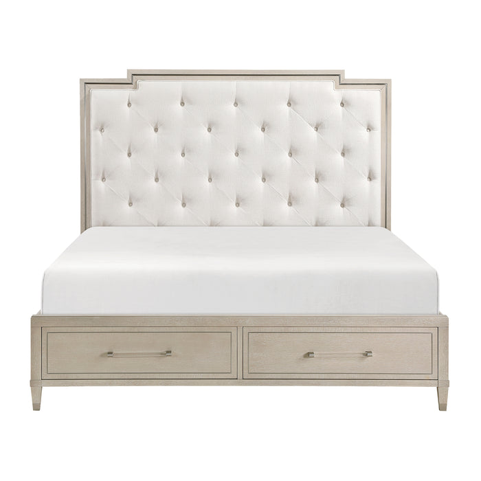 Genoa - (3) Eastern King Platform Bed with Footboard Storage
