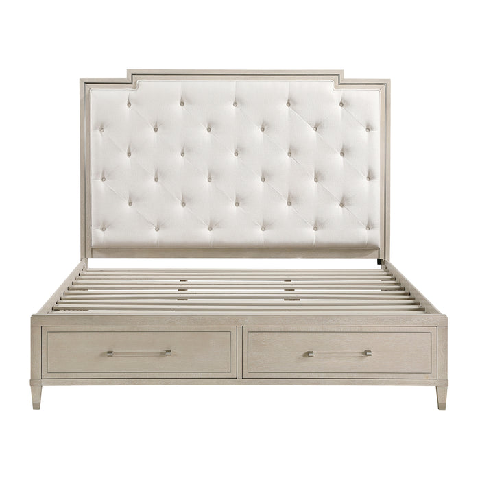 Genoa - (3) California King Platform Bed with Footboard Storage
