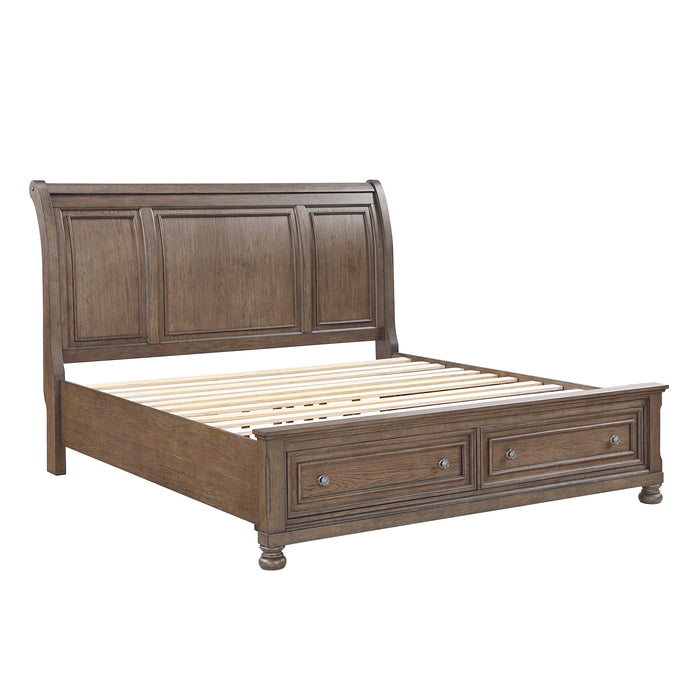 Bethel - (3) Eastern King Platform Bed with Footboard Storage